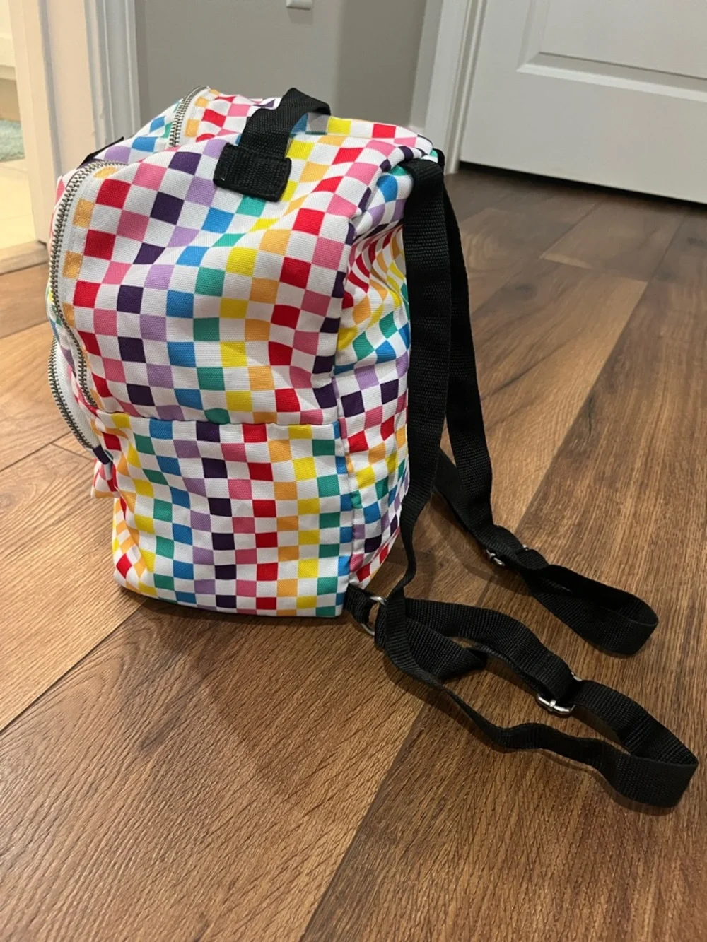 VANS‎ OFF The WALL Womens Mini Backpack Rainbow Multicolor Checkered Canvas
